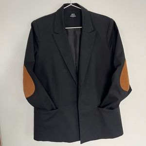 Wildfang x Lucca Women’s Black Blazer w/ Brown Elbow Pads Size Large
